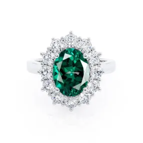 DIANA - Chatham® Emerald & Lab Diamond 950 Platinum Halo