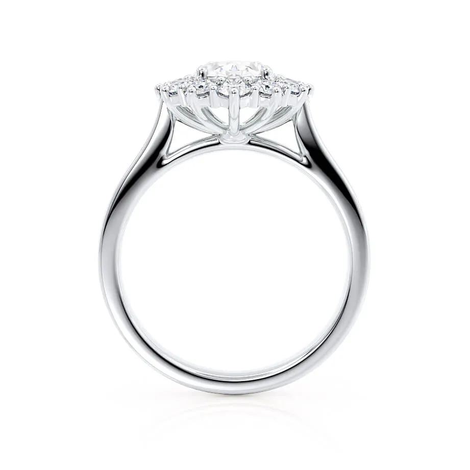 DIANA - Iconic Oval Moissanite & Lab Diamond Platinum 950 Halo