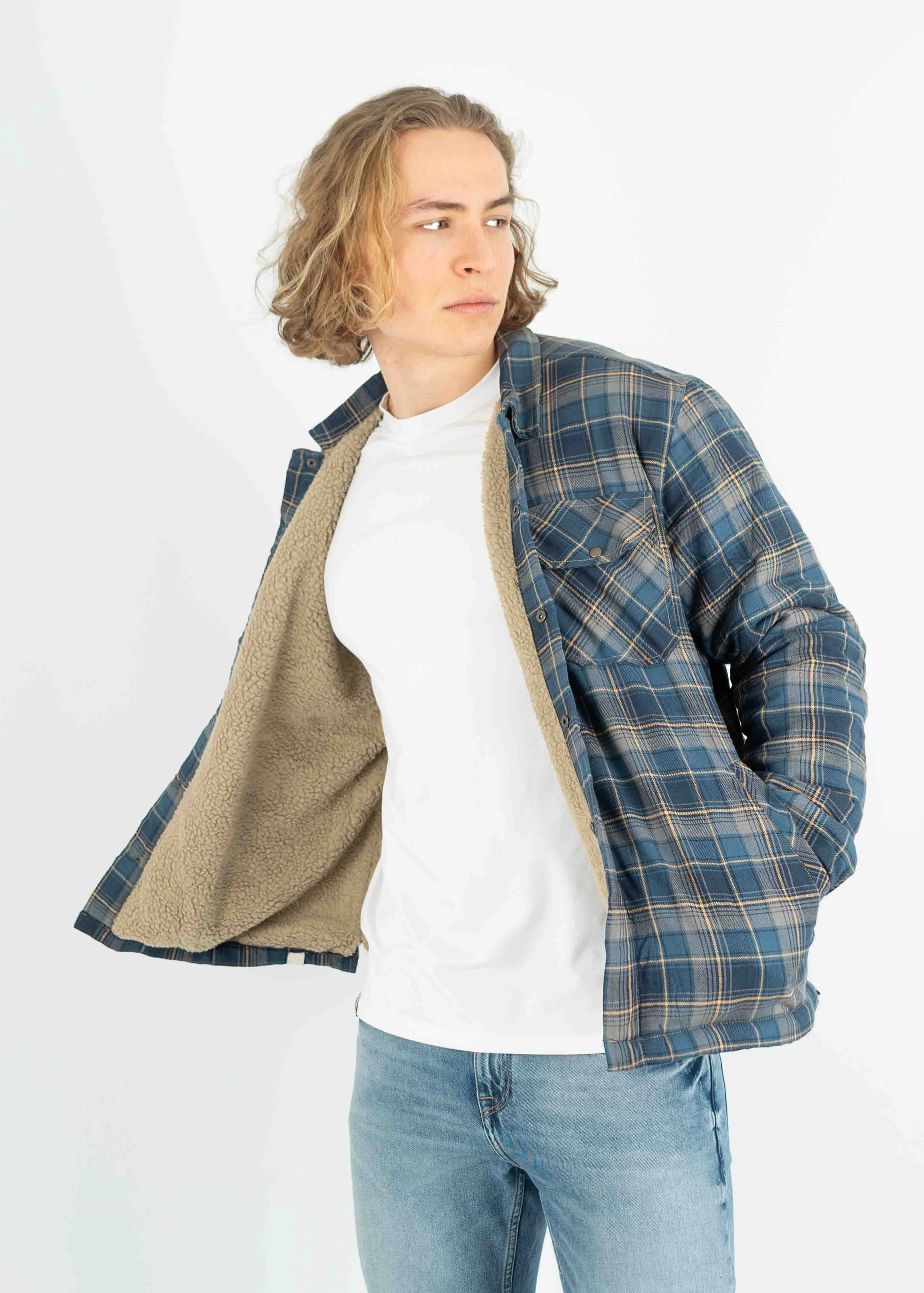 Flanell-Jacke SPLITTHOLT Blue/GreyChecked