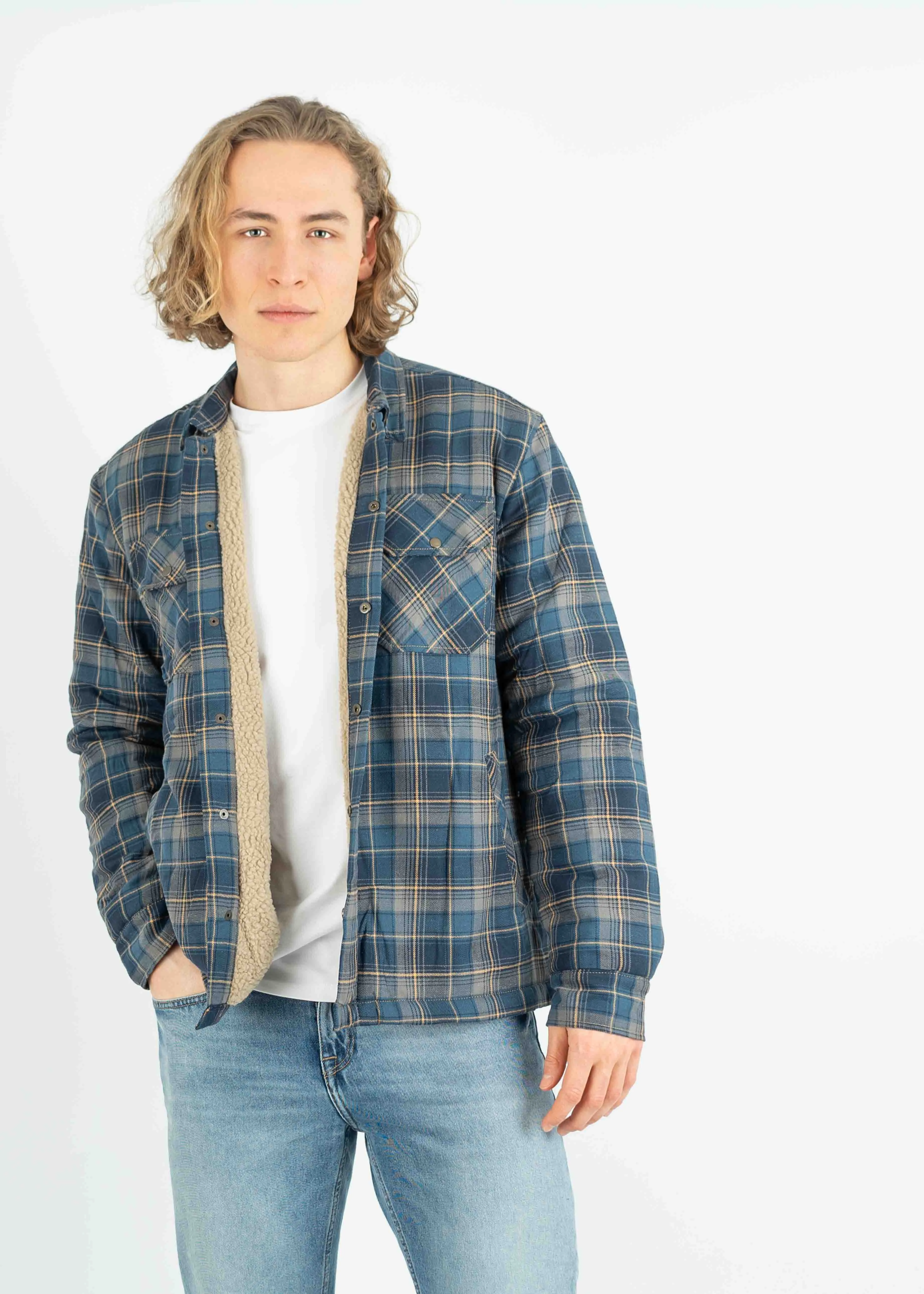 Flanell-Jacke SPLITTHOLT Blue/GreyChecked