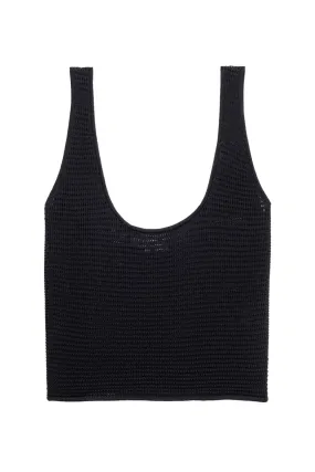 Frame Denim Crochet Tank Top - Black