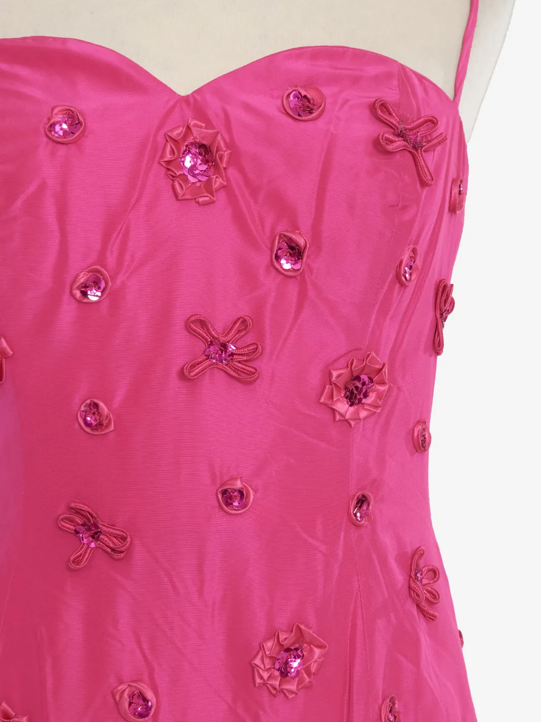 Fuchsia Vintage Dress with fancy applications