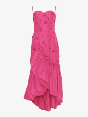 Fuchsia Vintage Dress with fancy applications