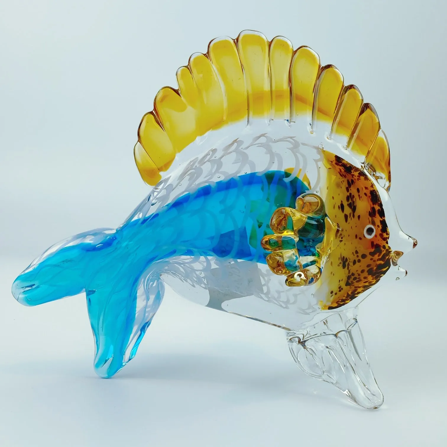 Gca Murano Style Art Glass Sea Fish Figurine Home Deco Art piece