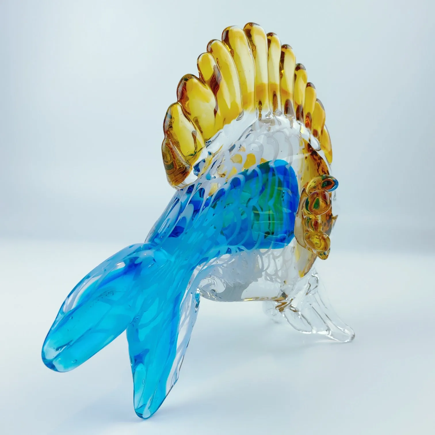 Gca Murano Style Art Glass Sea Fish Figurine Home Deco Art piece