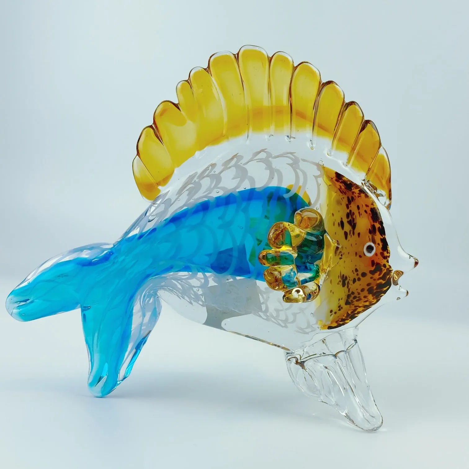 Gca Murano Style Art Glass Sea Fish Figurine Home Deco Art piece