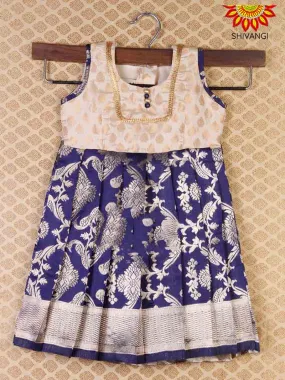 Girl Blue Golden Parrot Baby Frock