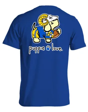 GOLD AND BLUE MASCOT PUP (PRINTED TO ORDER)