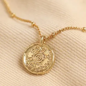 Gold Talisman Good Luck Charm Pendant Necklace