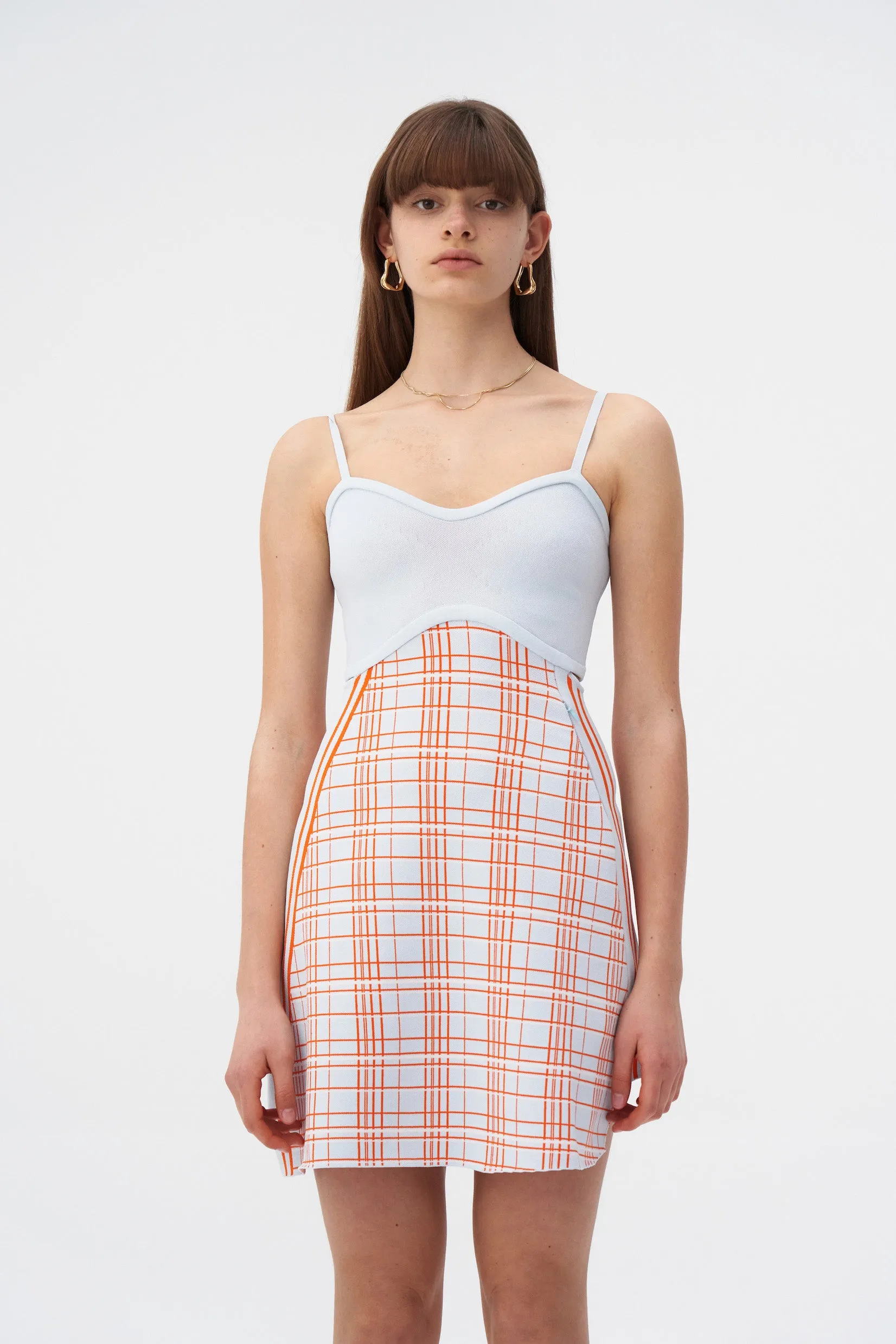 HARPER ECO PLAID MINI TANK DRESS