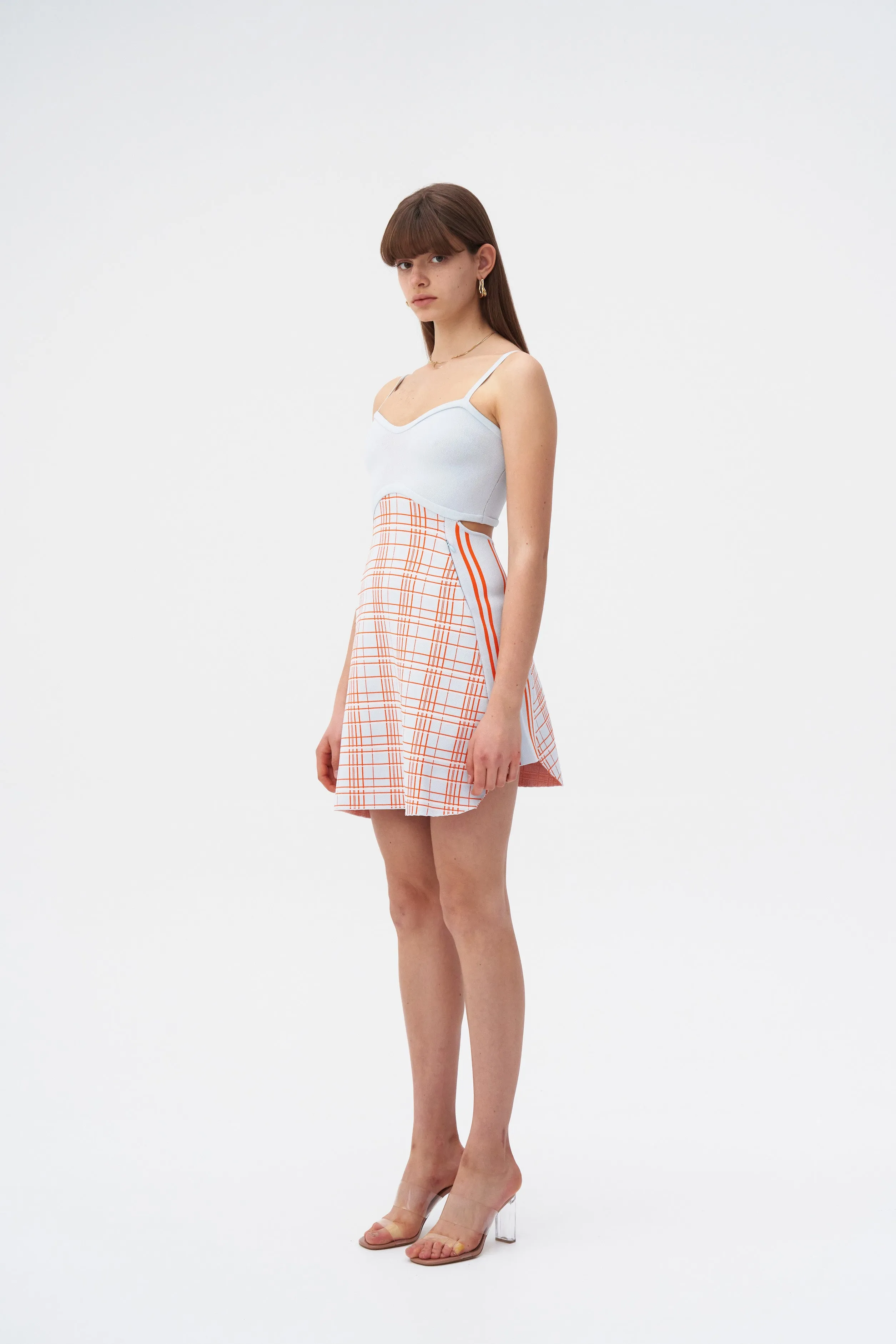 HARPER ECO PLAID MINI TANK DRESS