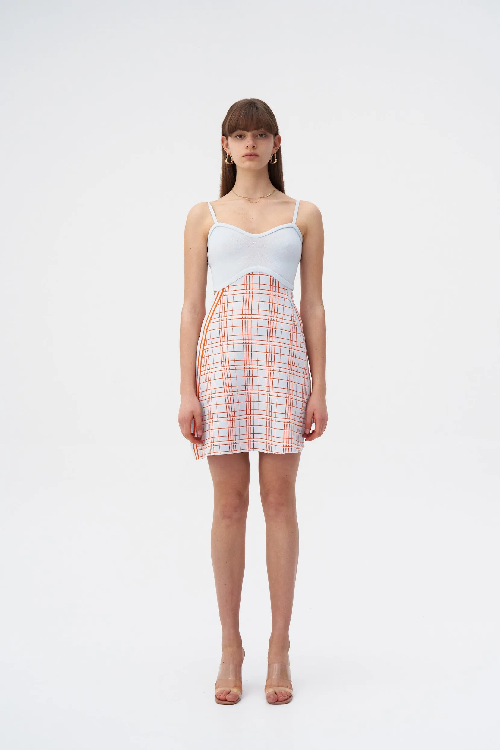 HARPER ECO PLAID MINI TANK DRESS