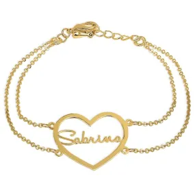 Heart Nameplate Bracelet