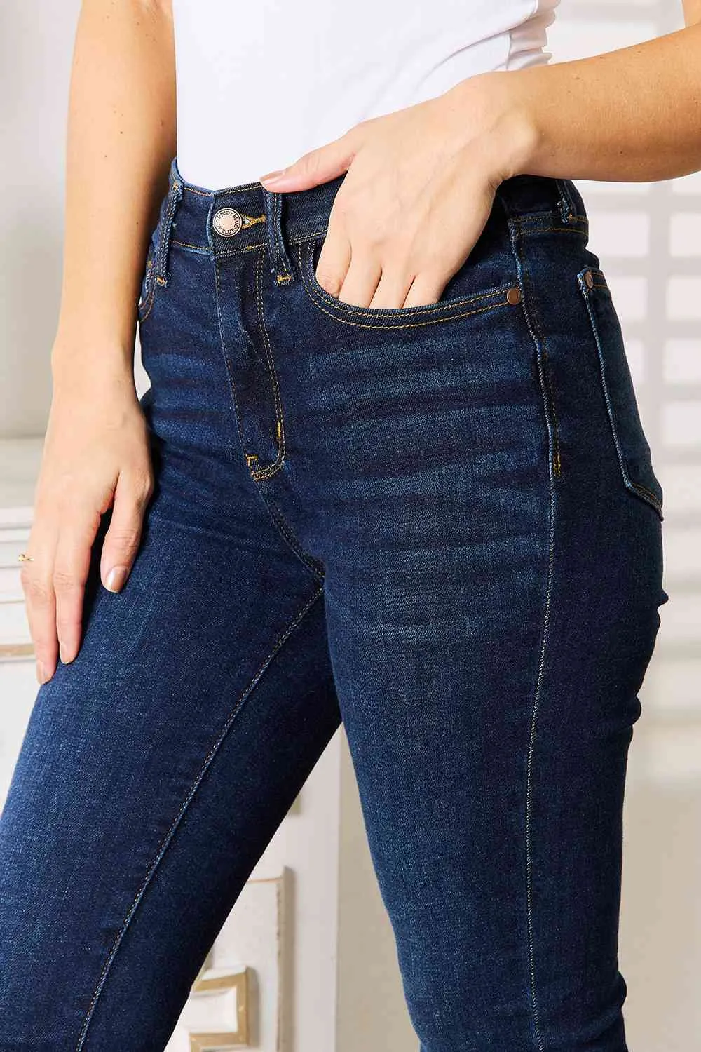 Judy Blue Dark Skinny Jeans with Pockets