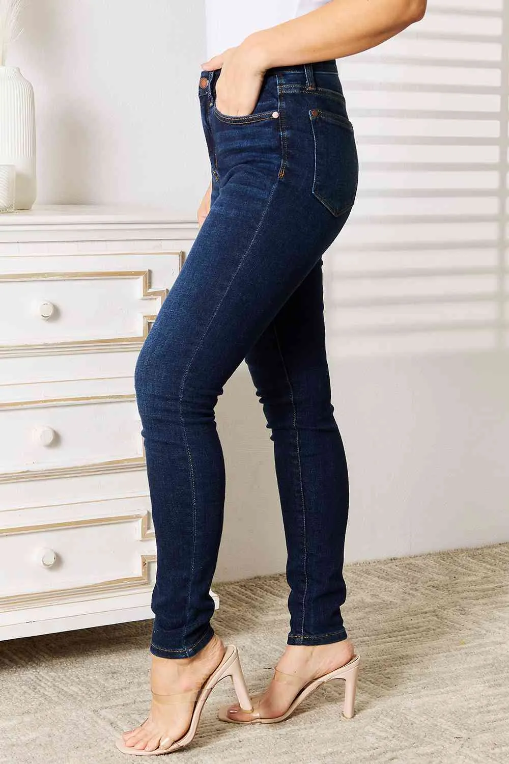 Judy Blue Dark Skinny Jeans with Pockets