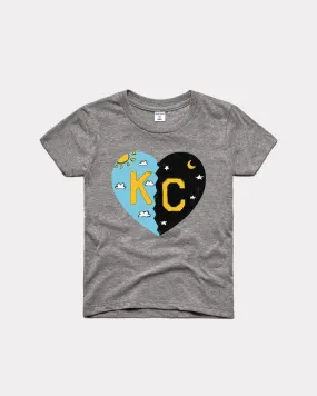 Kids JAGKC KC Heart Vintage Grey T-Shirt