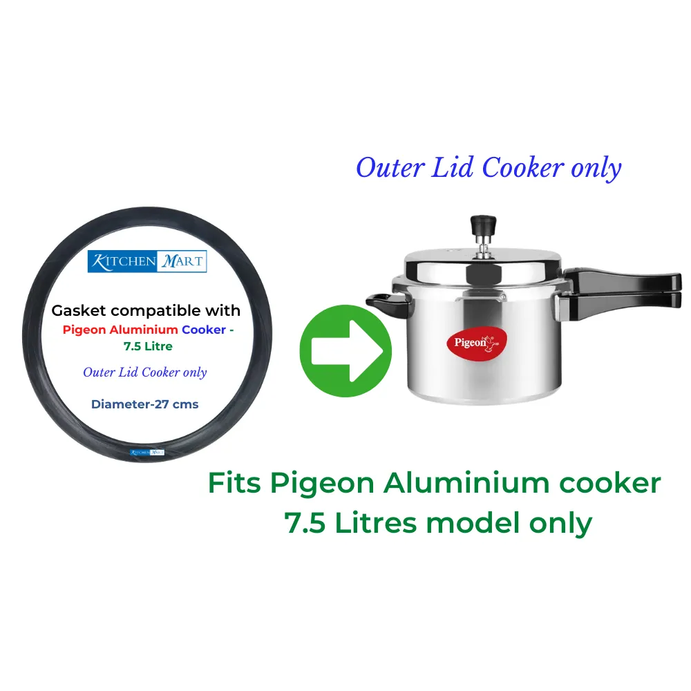 Kitchen Mart Gasket compatible with Pigeon Aluminium Pressure cooker (Outer Lid)