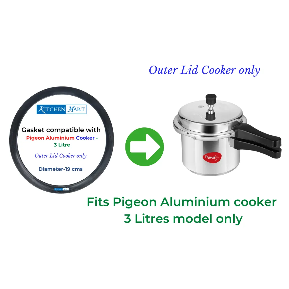 Kitchen Mart Gasket compatible with Pigeon Aluminium Pressure cooker (Outer Lid)