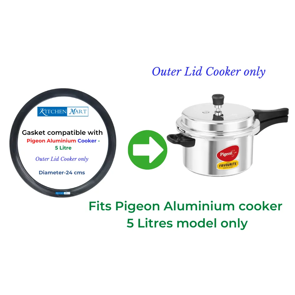 Kitchen Mart Gasket compatible with Pigeon Aluminium Pressure cooker (Outer Lid)