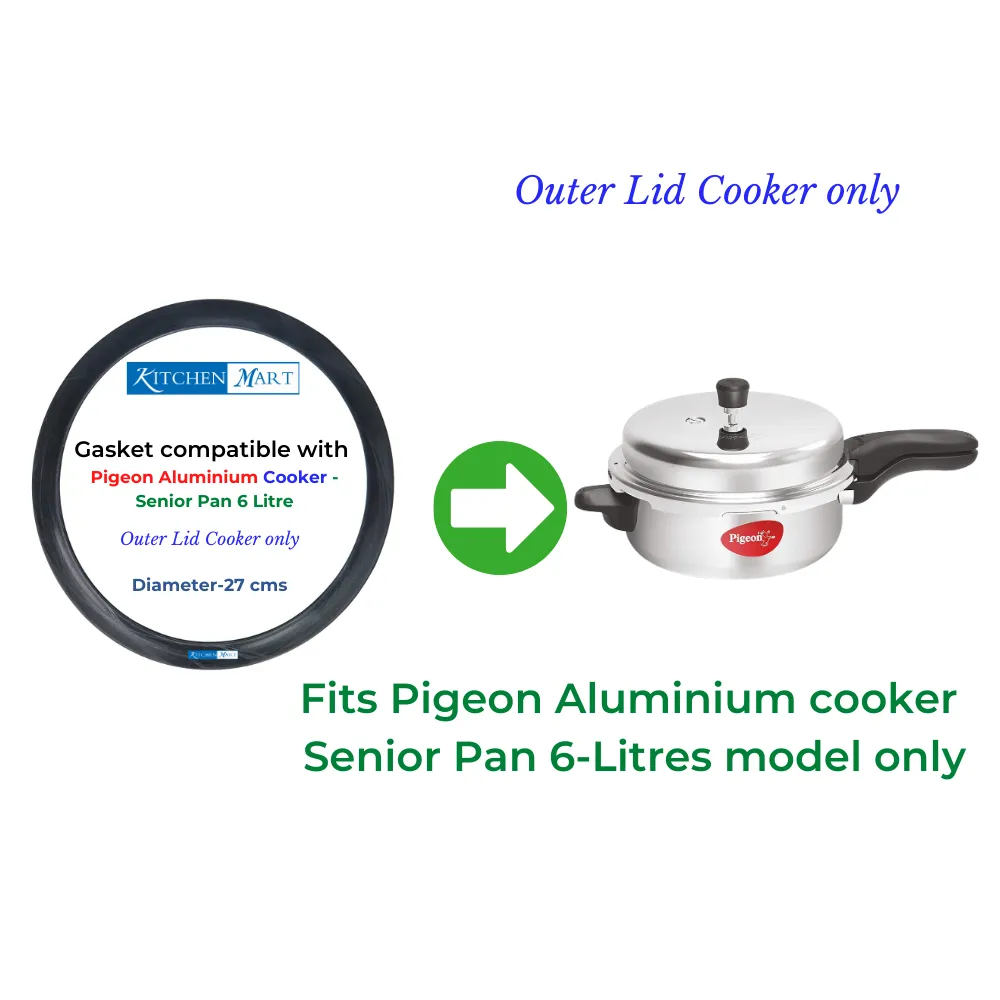 Kitchen Mart Gasket compatible with Pigeon Aluminium Pressure cooker (Outer Lid)