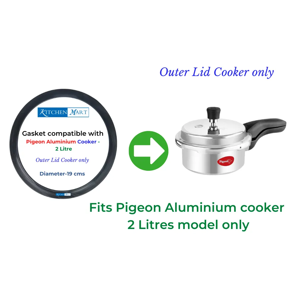 Kitchen Mart Gasket compatible with Pigeon Aluminium Pressure cooker (Outer Lid)