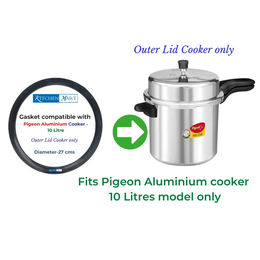 Kitchen Mart Gasket compatible with Pigeon Aluminium Pressure cooker (Outer Lid)