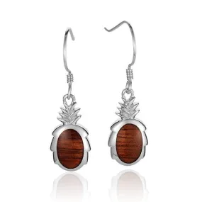 Koa Wood Pineapple Earrings