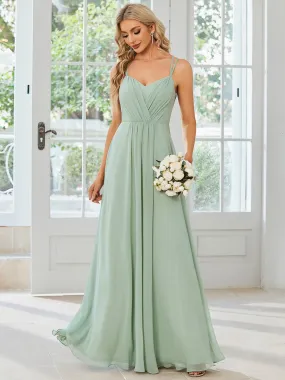 Lace V Back Chiffon Wholesale Bridesmaid Dresses