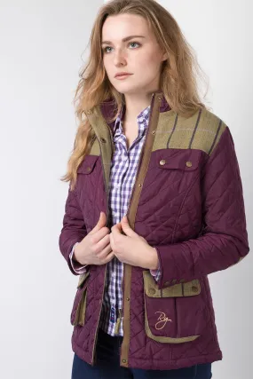 Ladies Tweed Trim Quilted Jacket