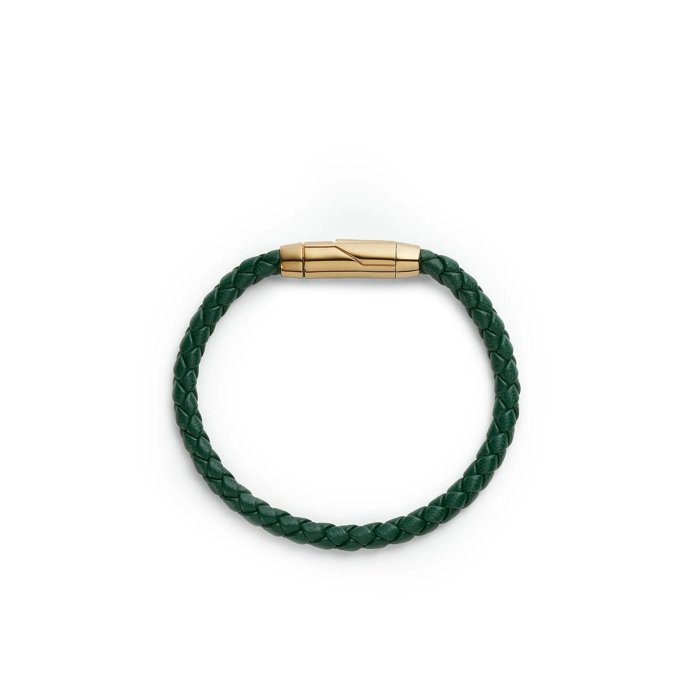 Leather Woven Bracelet, Emerald