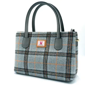 Light Blue Check Tweed Handbag - Katrine