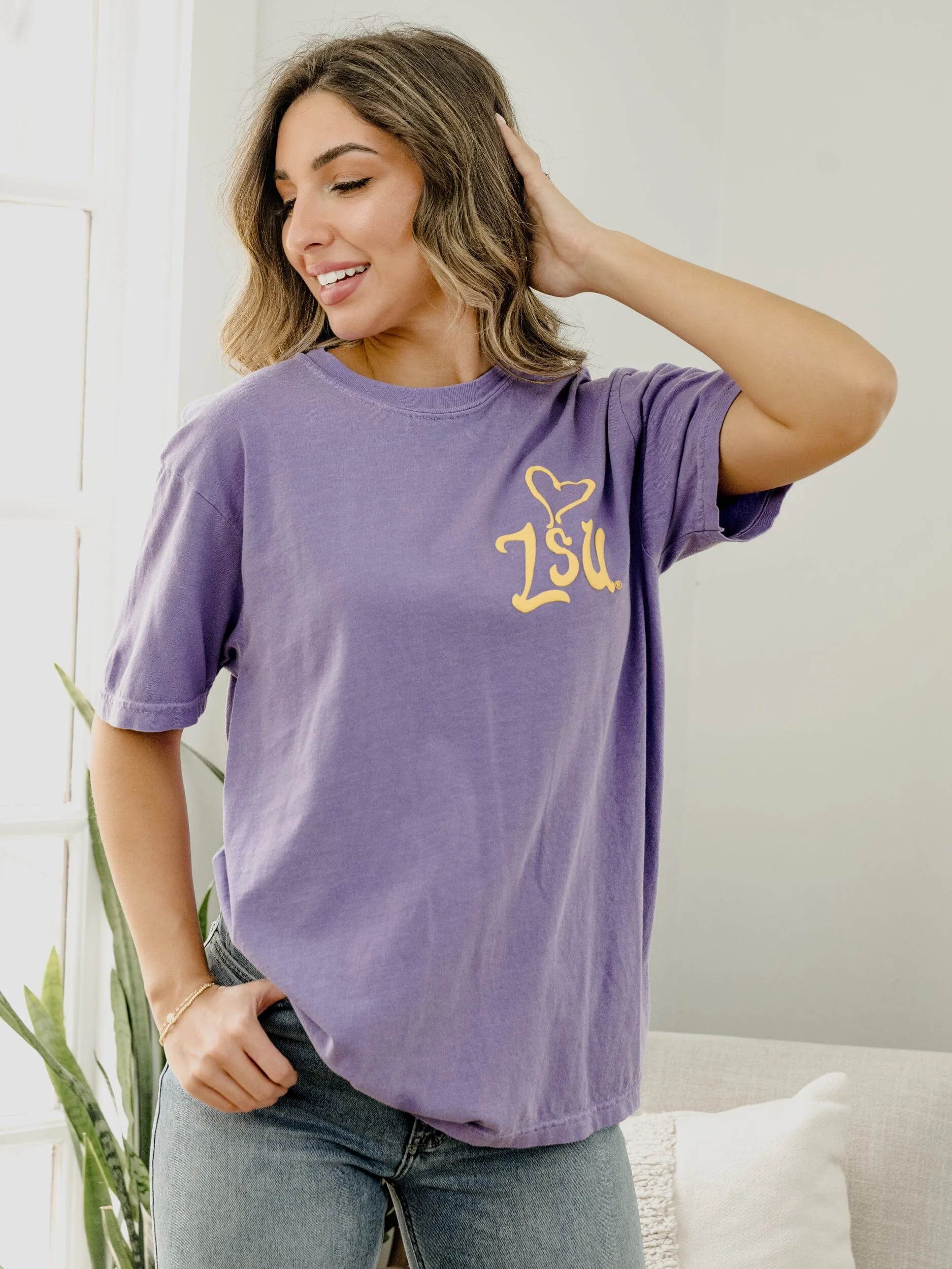 LSU Tigers Lyric Puff Ink Violet Tee