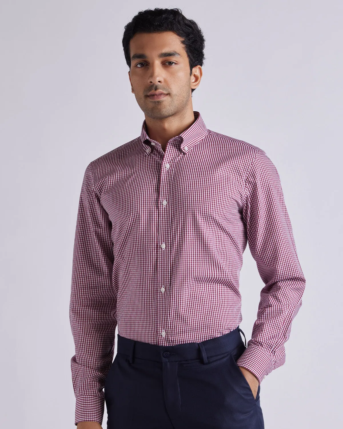 Luthai Checked Shirt - Maroon