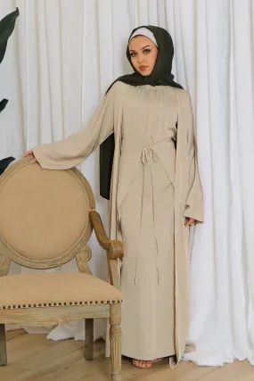 Lyla Abaya Set- Beige