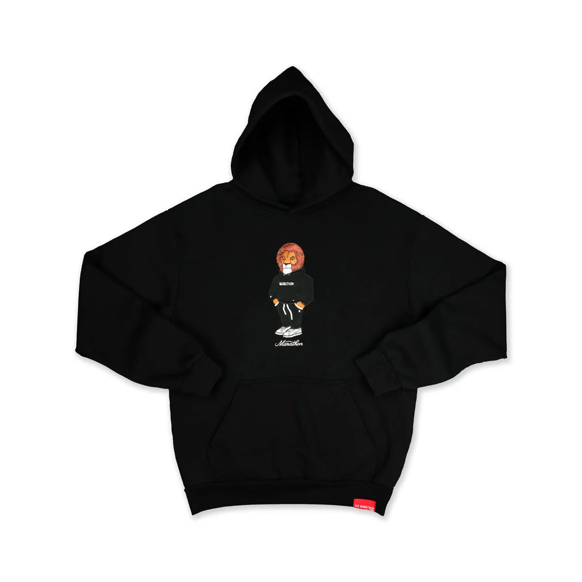 Marathon Lion (Embroidered) Hoodie - Black