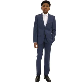 Marc New York Boys Skinny Bright Blue Window Check Suit W0712