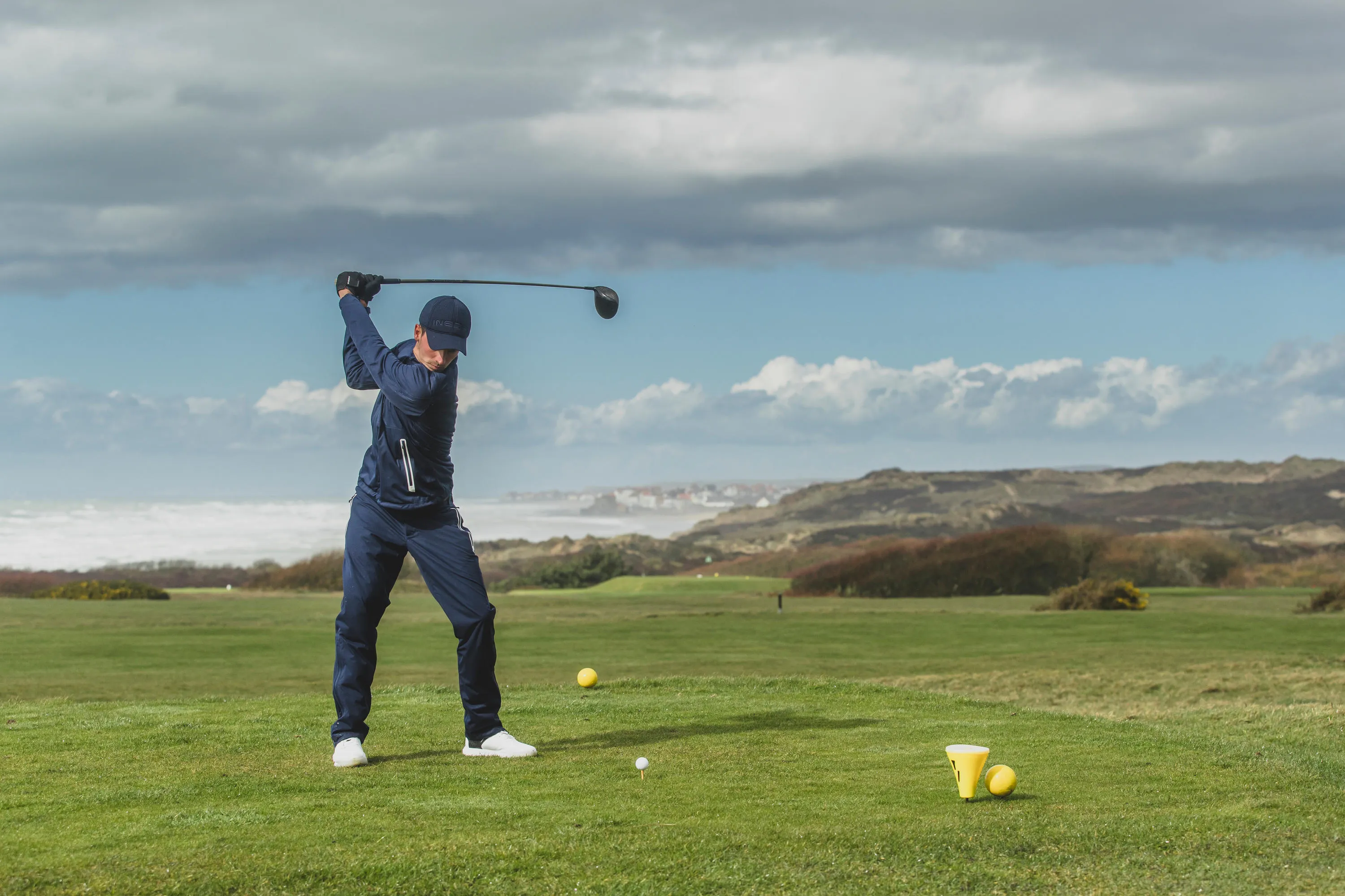 Men's golf waterproof rain jacket - RW500 navy blue