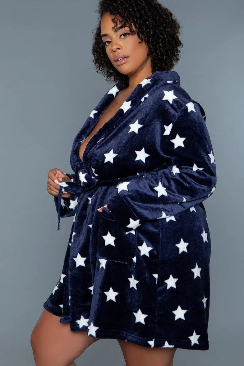 Mid-Length Velour Plush Robe