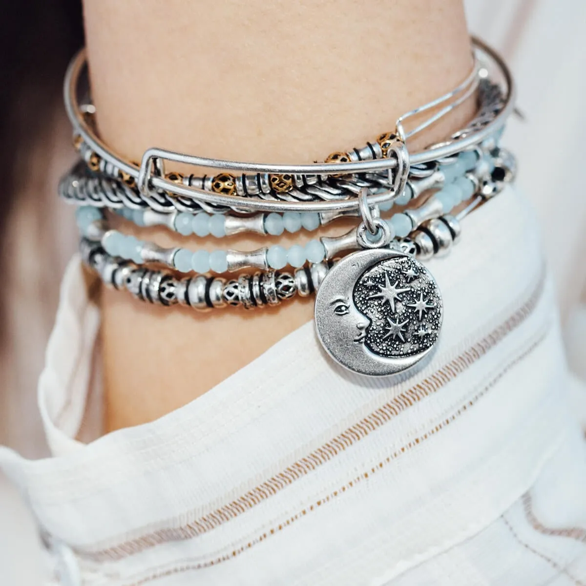 Moon   Star Charm Bangle