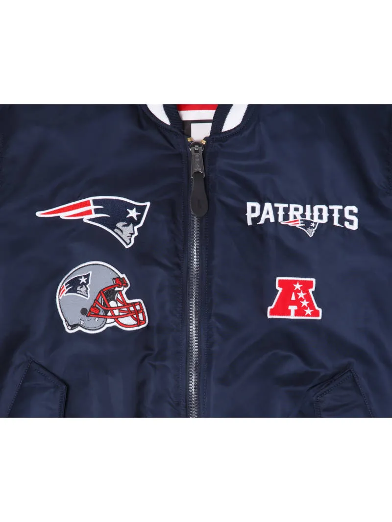 NEW ENGLAND PATRIOTS X ALPHA X NEW ERA MA-1 BOMBER JACKET