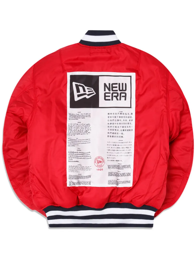 NEW ENGLAND PATRIOTS X ALPHA X NEW ERA MA-1 BOMBER JACKET