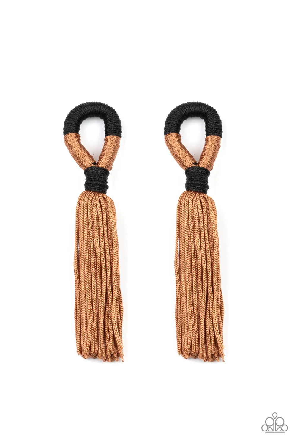 Paparazzi Accessories - Moroccan Mambo #E212 Bin - Brown Earrings