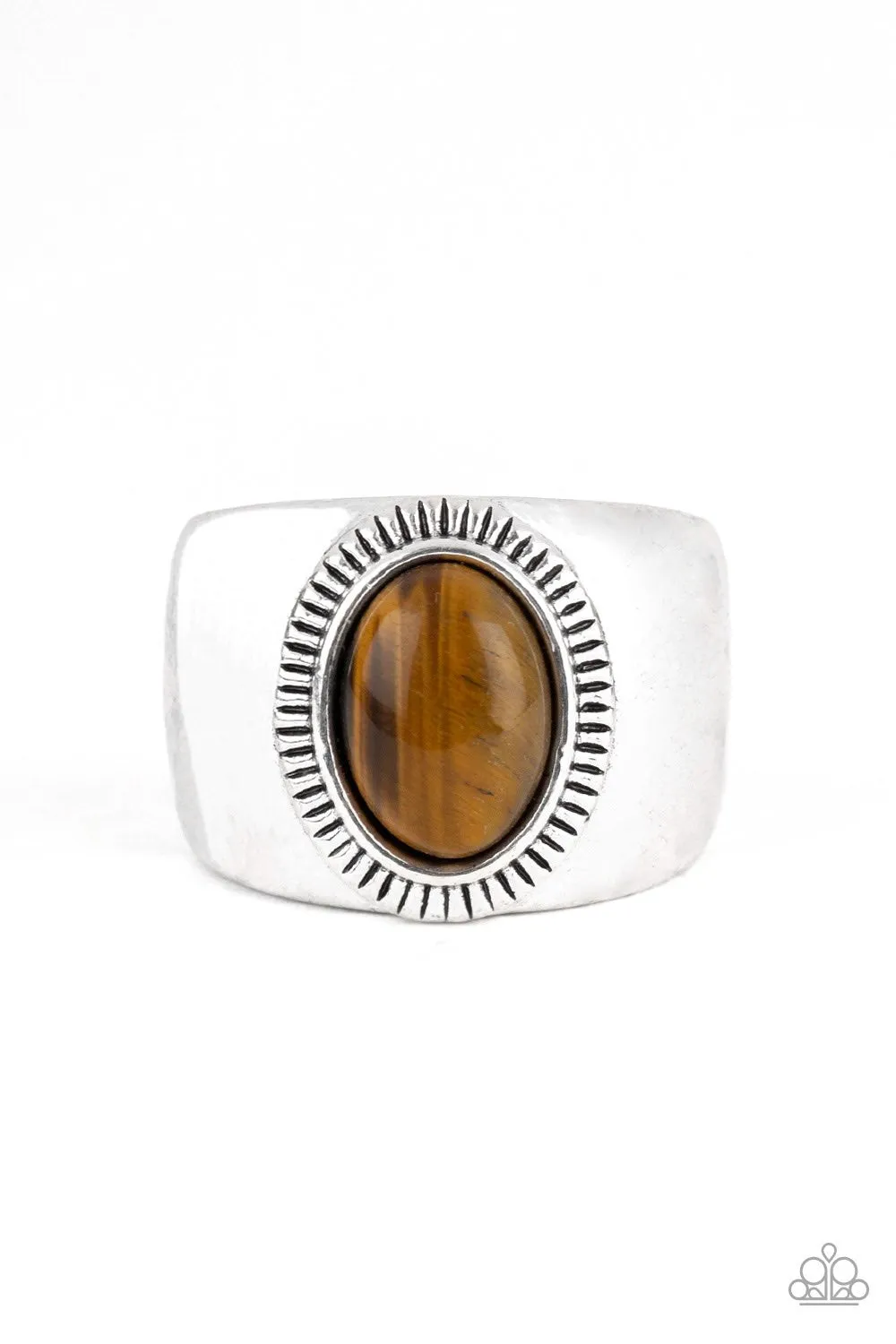 Paparazzi Accessories  - The Prospector #R839 - Brown Urban Ring