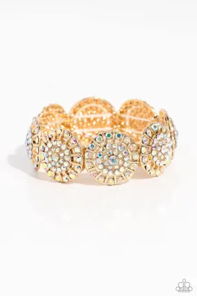 Paparazzi Executive Elegance - Gold Multi Iridescent Bracelet