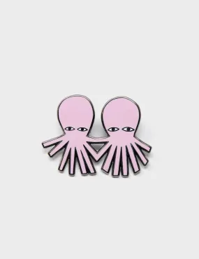 Pink Enamel Pin - Octopus Twins