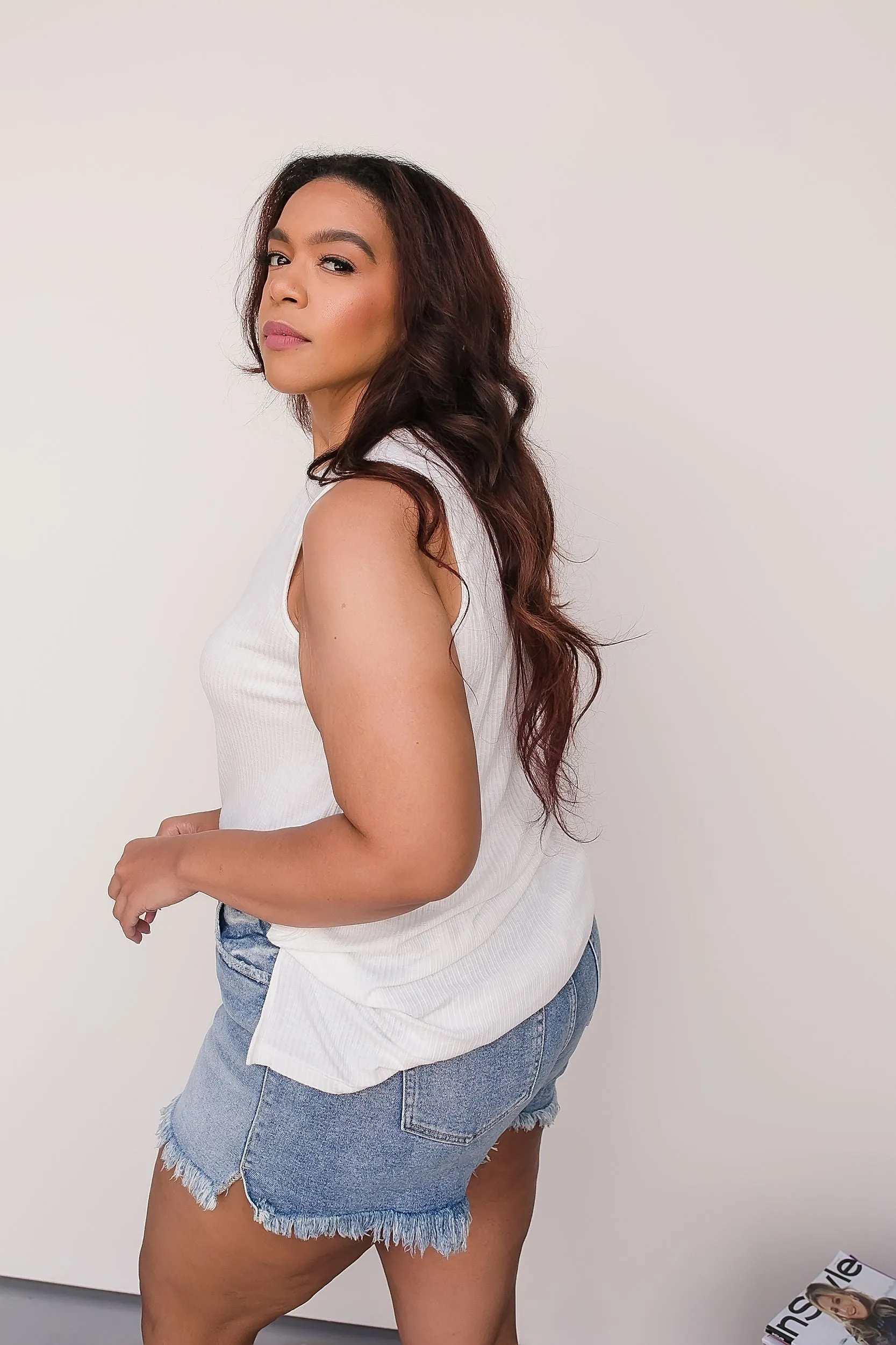 PLUS SIZE Feeling Free Ribbed Tank Top