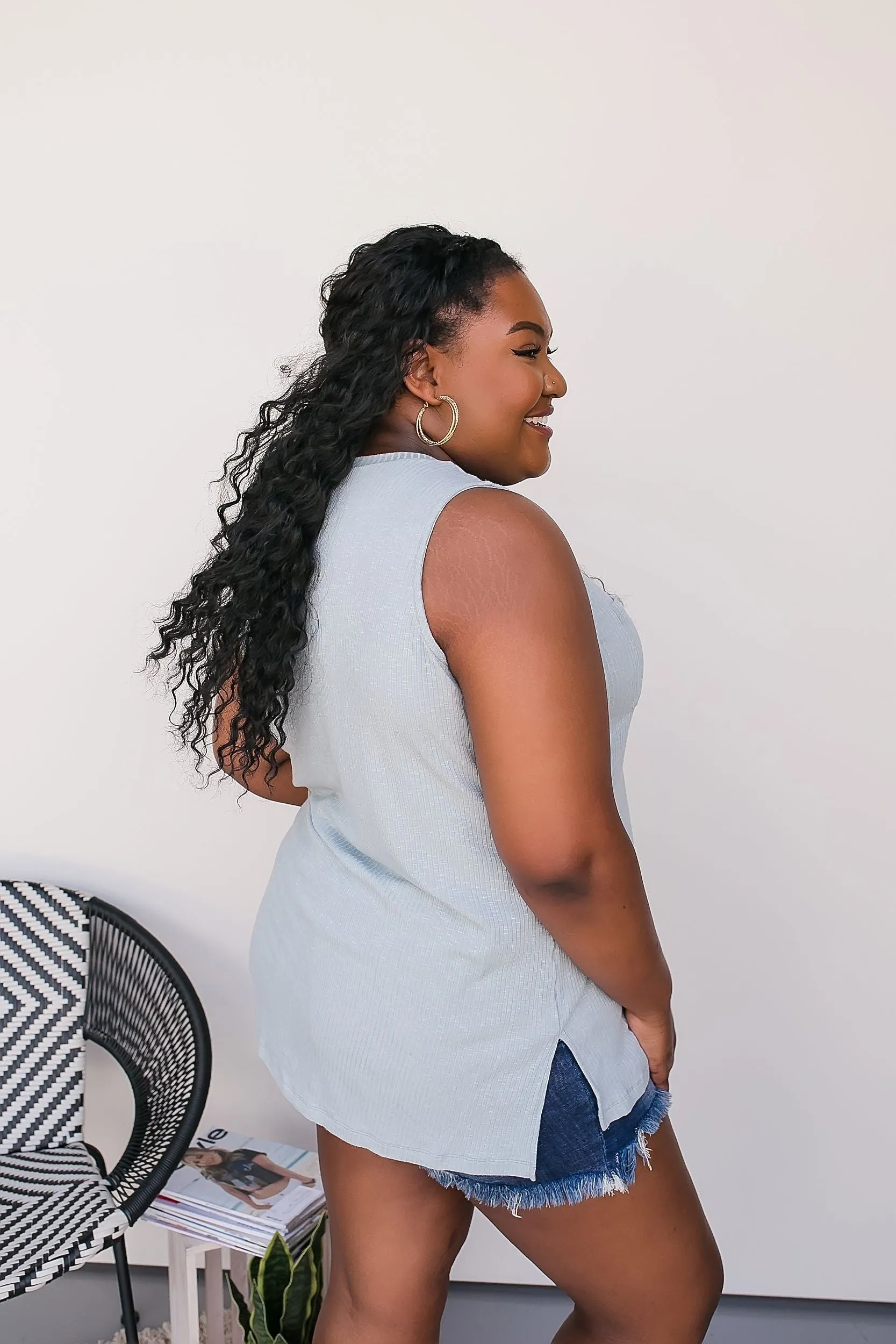 PLUS SIZE Feeling Free Ribbed Tank Top