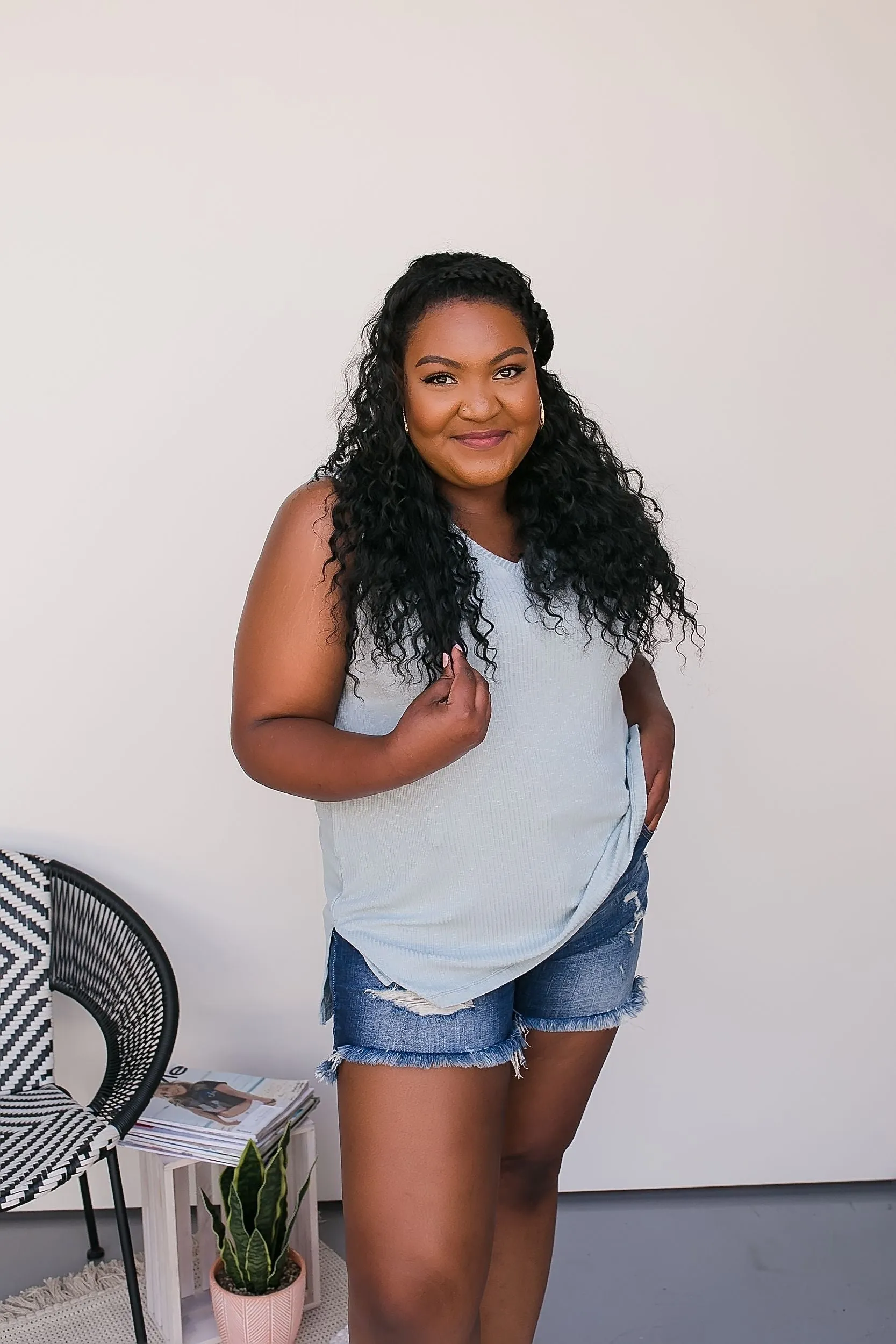 PLUS SIZE Feeling Free Ribbed Tank Top