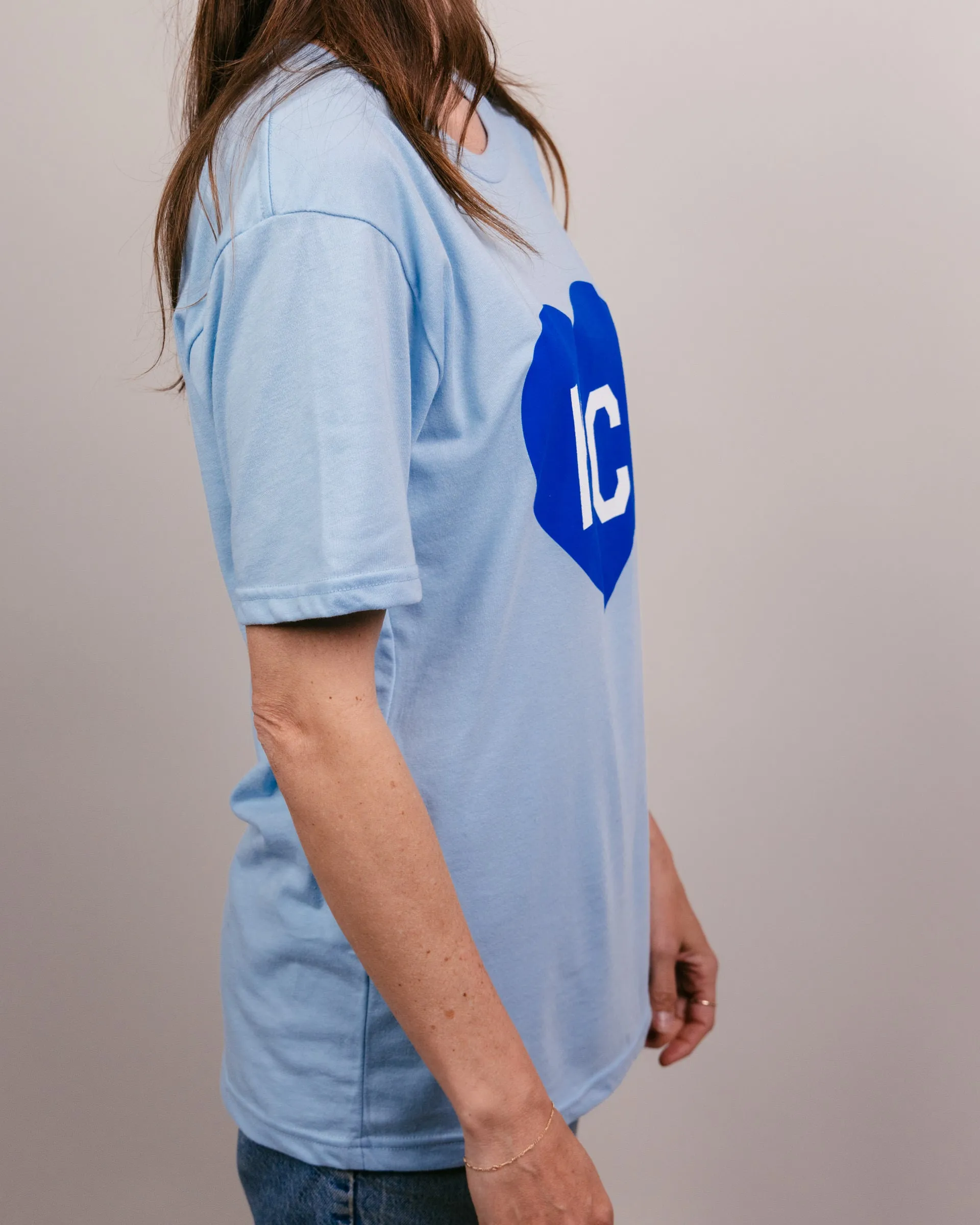 Powder Blue and Navy KC Heart T-Shirt