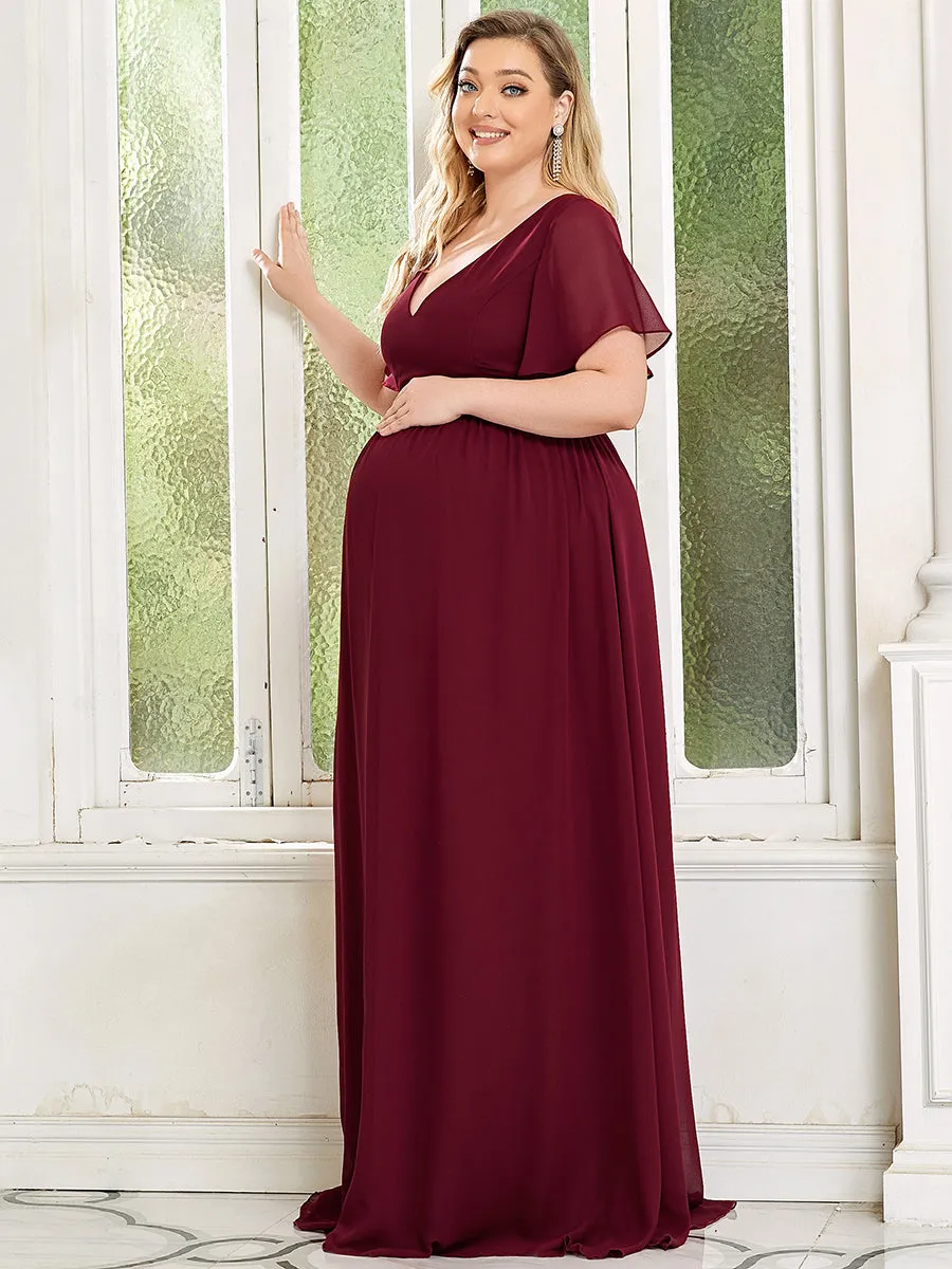 Pretty Deep V Neck Plus Size Wholesale Maternity Dresses